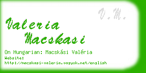 valeria macskasi business card