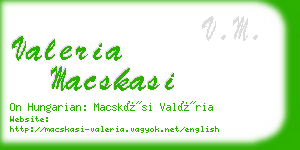 valeria macskasi business card